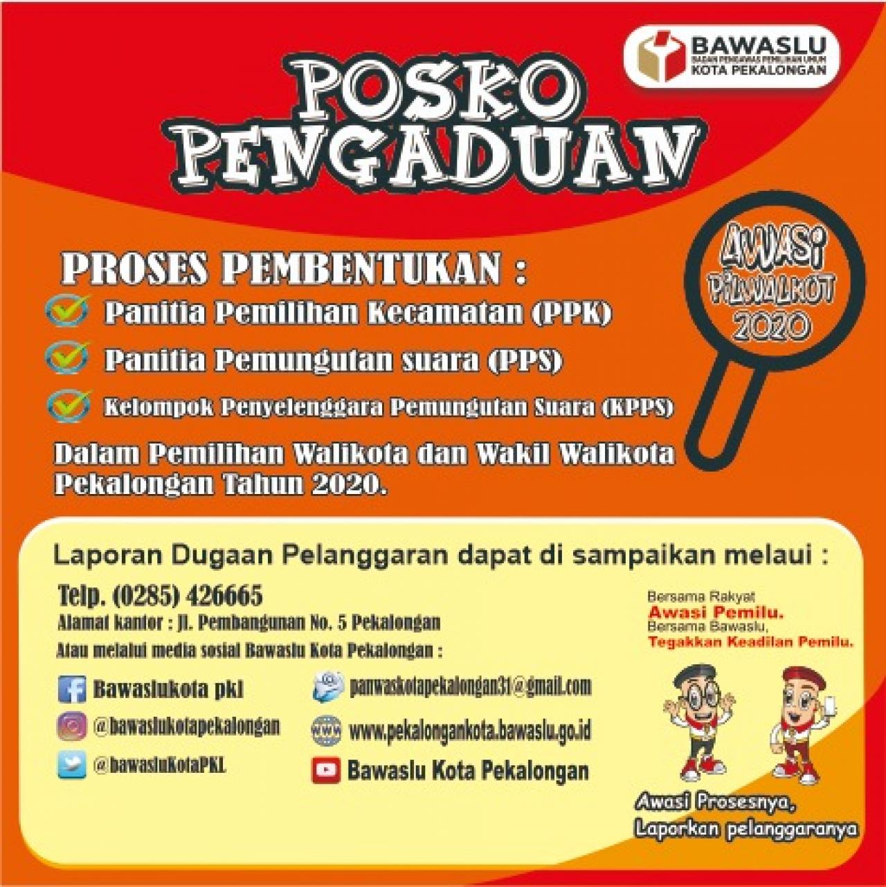 Demi Penyelenggara yang Berintegritas, Bawaslu Kota Pekalongan dan Panwas Se-Kota Pekalongan Membuka Posko Pengaduan Perekrutan PPK