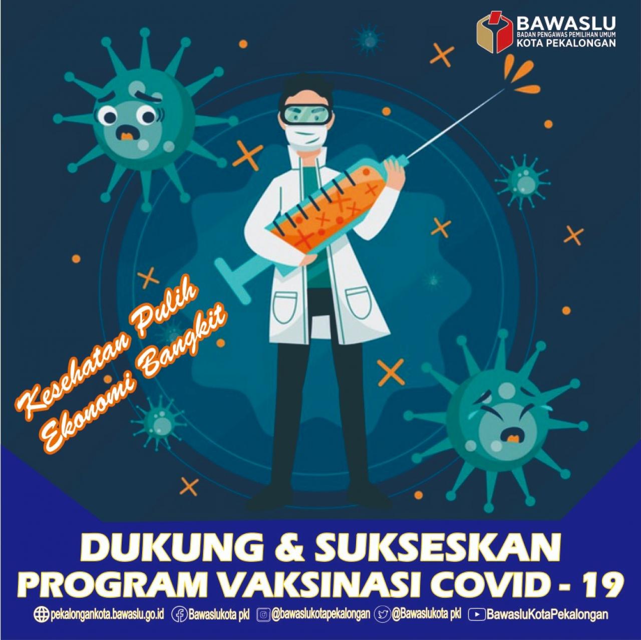 Sukseskan Vaksinasi Covid-19, Bawaslu Kota Pekalongan Mendapatkan Vaksin Tahap Pertama.