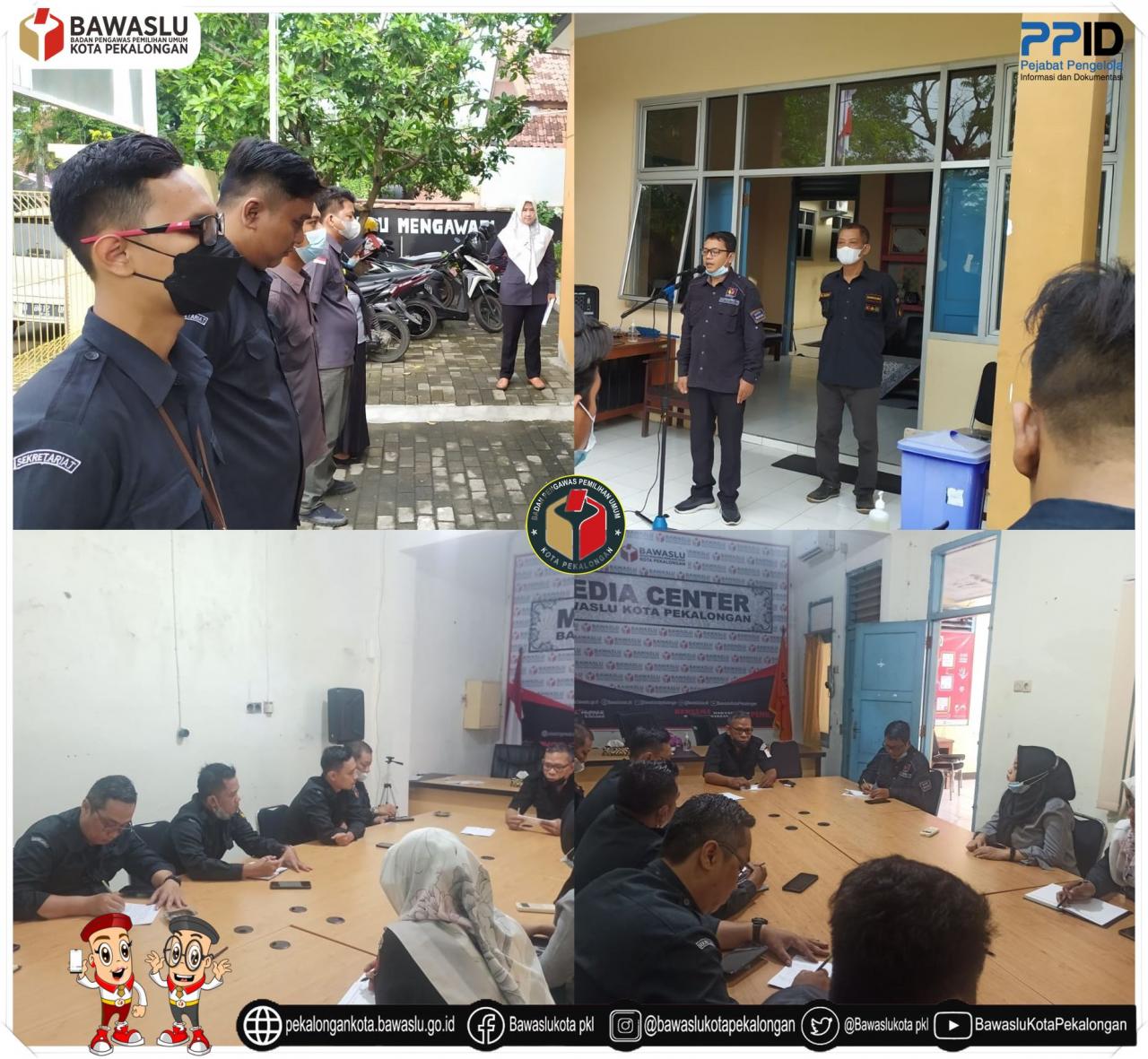 Bawaslu Kota Pekalongan Laksanakan Apel Pagi dan Rapat Koordinasi Internal.