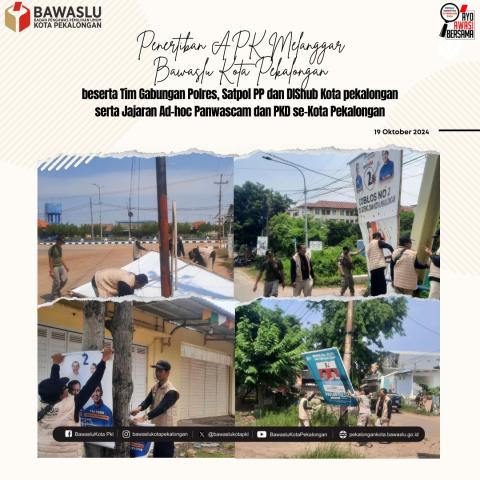 penertiban APK melanggar di Kecamatan Pekalongan Utara