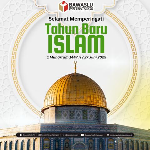 flyer ucapan tahun baru islam di media sosial milik Bawaslu Kota Pekalongan