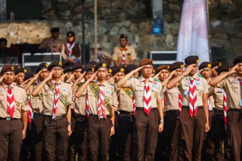 Ribuan Pramuka Penegak da n Pandega dari seluruh Jawa Tengah memadati Bumi Perkemahan Candra Birawa