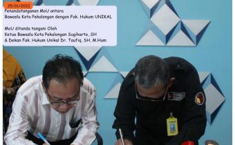MoU Antara Bawaslu Kota Pekalongan dan Fakultas Hukum Unikal