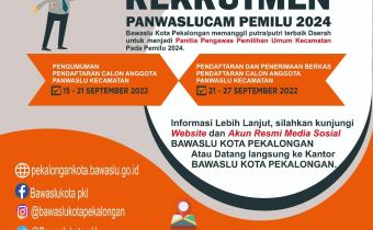 PENGUMUMAN PENDAFTARAN CALON ANGGOTA PANWASLU KECAMATAN DALAM RANGKA PEMILU SERENTAK TAHUN 2024