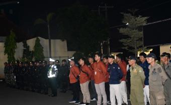 gelar pasukan dalam rangka apel persiapan patroli pengawasan hari terakhir masa tenang pilkada 2024